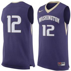 #12 Male Washington Huskies Purple NCAA Basketball Premier Tank Top Jersey