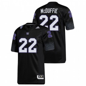 Men's Washington Huskies Trent McDuffie Black Premier Football Jersey