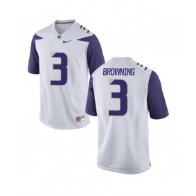 Washington Huskies Football #3 White College Jake Browning Jersey